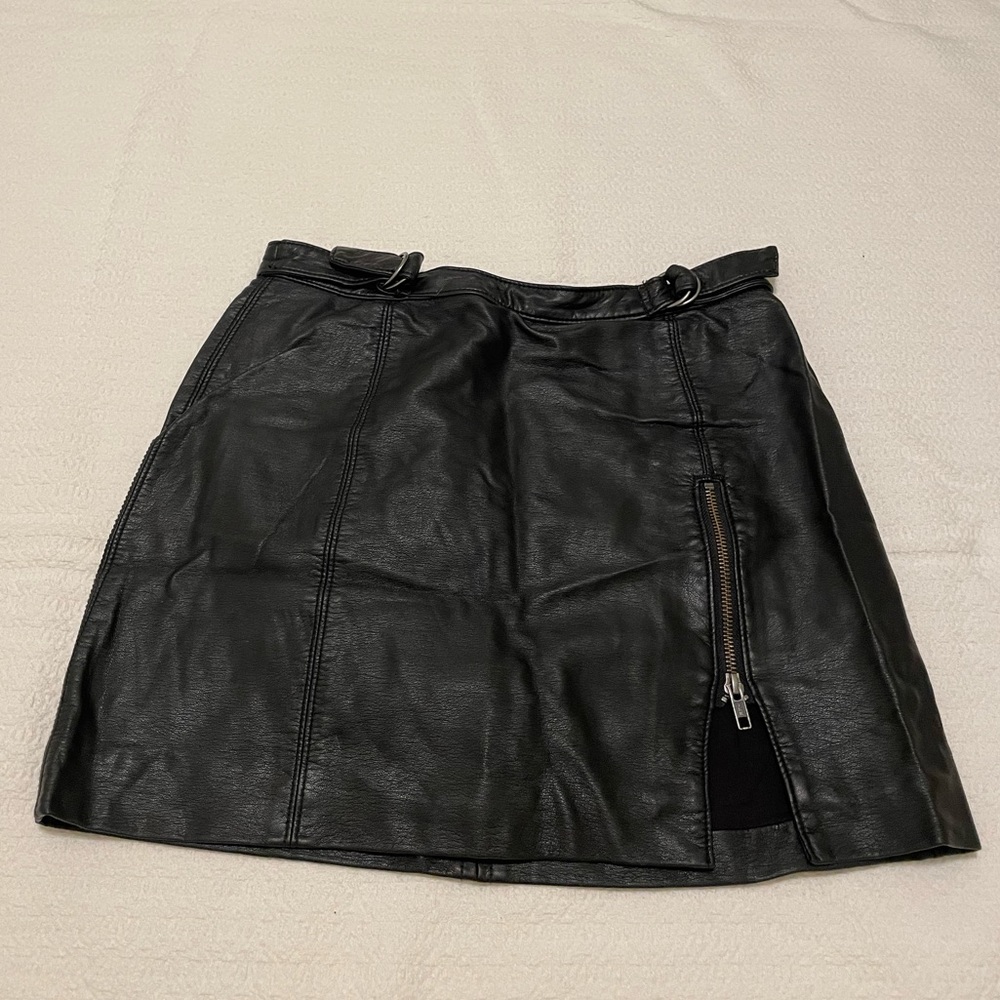 Free People Leather Mini Skirt